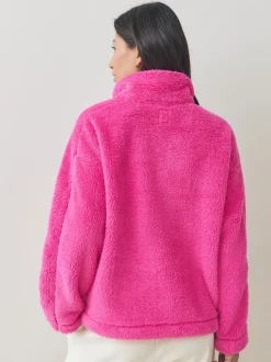 Hoody's En Sweatshirts*Next Felroze - Borg fleece met korte rits