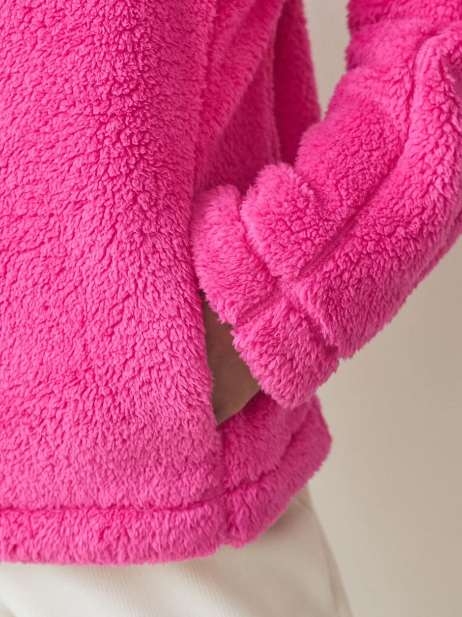 Hoody's En Sweatshirts*Next Felroze - Borg fleece met korte rits