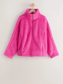 Hoody's En Sweatshirts*Next Felroze - Borg fleece met korte rits