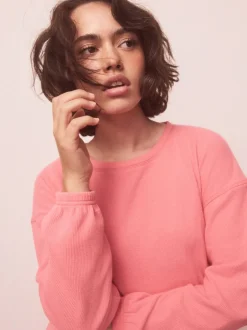 Pyjama's|Loungewear|Next Felroze - Gezellige pyjama met wafeldessin en lange mouwen