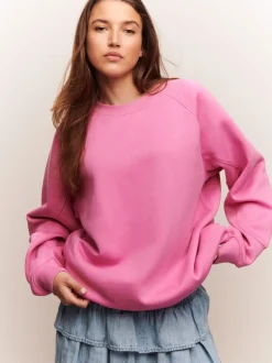 Hoody's En Sweatshirts*Next - Relaxed Fit Heavyweight Longline Crew Neck Sweatshirt Felroze