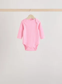 Rompertjes En Hemdjes|Next Felroze - Set van 5 babyrompertjes met lange mouwen