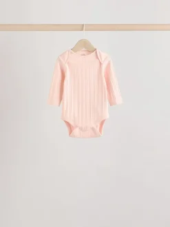 Rompertjes En Hemdjes|Next Felroze - Set van 5 babyrompertjes met lange mouwen
