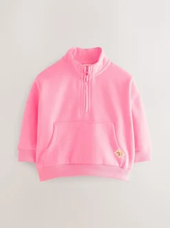 Truien En Breisels|Sets En Outfits*Next Felroze - Sweatshirt met kwartrits (3mnd -7jr)