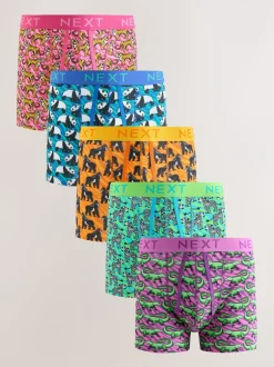 Ondergoed|Ondergoed|Next Felroze/Blauw Dierenprint - Boxershorts met A-voorkant