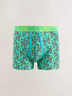 Ondergoed|Ondergoed|Next Felroze/Blauw Dierenprint - Boxershorts met A-voorkant