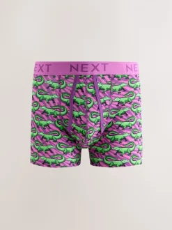Ondergoed|Ondergoed|Next Felroze/Blauw Dierenprint - Boxershorts met A-voorkant