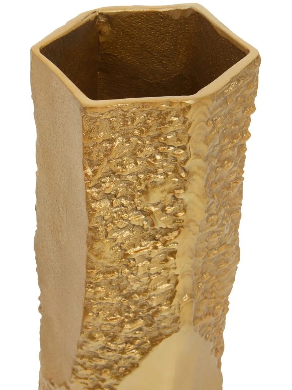 Vazen*Fifty Five South Dante Textured Vase Goud