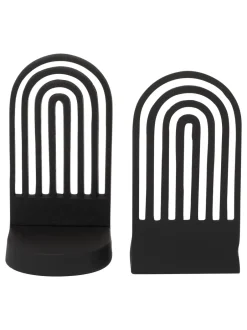Decoraties*Fifty Five South Set of 2 Rubi Arched Bookends Zwart
