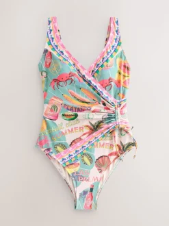 Badkleding*Next Figurenprint - Badpak met vormgevende zijrimpeling en buikcorrectie