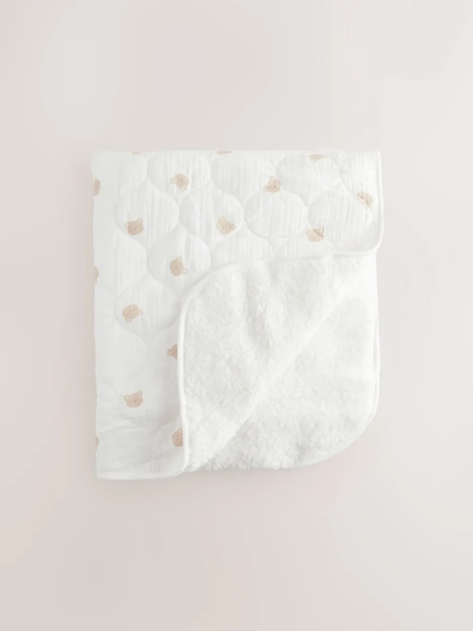 Kussentjes En Plaids|Kussentjes En Plaids|Next Fleece babydeken Bear Muslin
