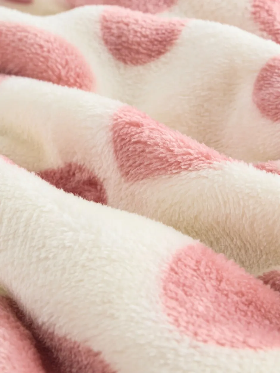 Babyartikelen En Slaapzakken |Kinderbeddengoed|Next Fleece babydekentje Roze met hartjes