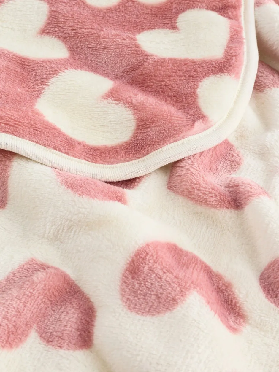 Babyartikelen En Slaapzakken |Kinderbeddengoed|Next Fleece babydekentje Roze met hartjes