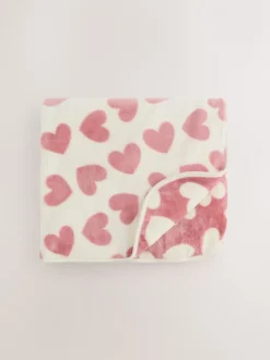 Babyartikelen En Slaapzakken |Kinderbeddengoed|Next Fleece babydekentje Roze met hartjes