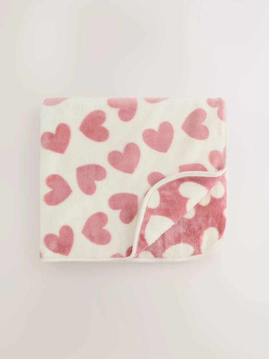 Babyartikelen En Slaapzakken |Kinderbeddengoed|Next Fleece babydekentje Roze met hartjes