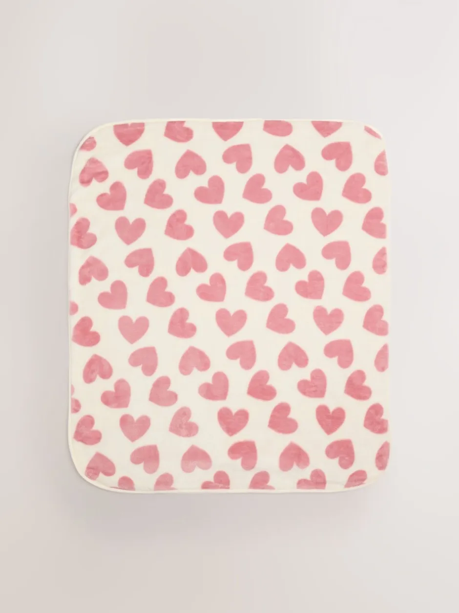 Babyartikelen En Slaapzakken |Kinderbeddengoed|Next Fleece babydekentje Roze met hartjes