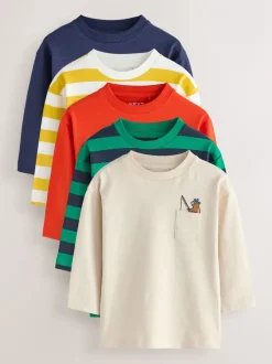 T-Shirts|Tops*Next Fleurig met dierenprint - Set van 5 T-shirts met lange mouwen (3 mnd-7 jr)