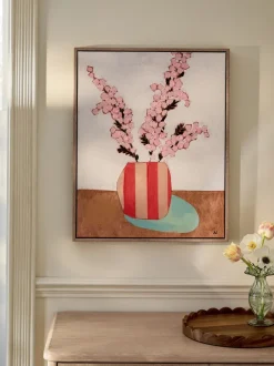 Canvassen En Kunst Voor Aan De Wand|Next Floral Vase Handpaint Detail Framed Wall Art