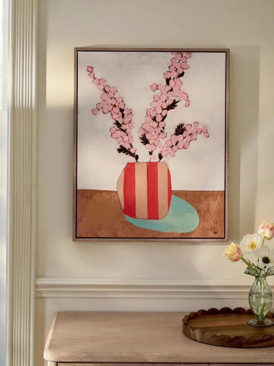 Canvassen En Kunst Voor Aan De Wand|Next Floral Vase Handpaint Detail Framed Wall Art