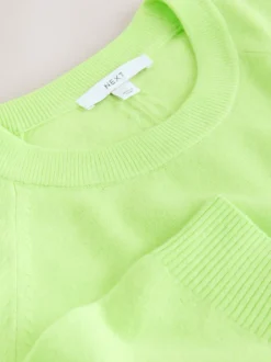 Gebreide Kleding*Next Fluoriserend groen - Superzachte trui met ronde hals en lange mouwen