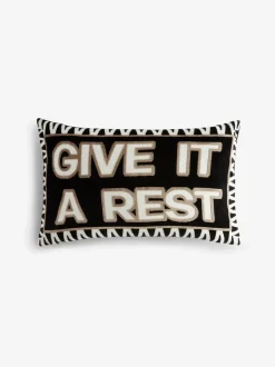 Kussentjes En Plaids|Kussentjes En Plaids*Next Fluwelen kussen met Give It A Rest-slogan