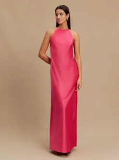 Gelegenheidskleding*Next - Bridesmaids Satin Halterneck Maxi Dress Framboosroze