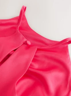 Gelegenheidskleding*Next - Bridesmaids Satin Halterneck Maxi Dress Framboosroze