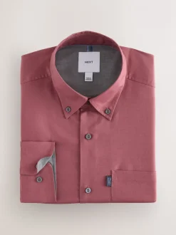 Formele Overhemden|Shirts|Next Framboosroze - Normale Pasvorm - Gemakkelijk te strijken Oxford overhemd met doorlopende knopen