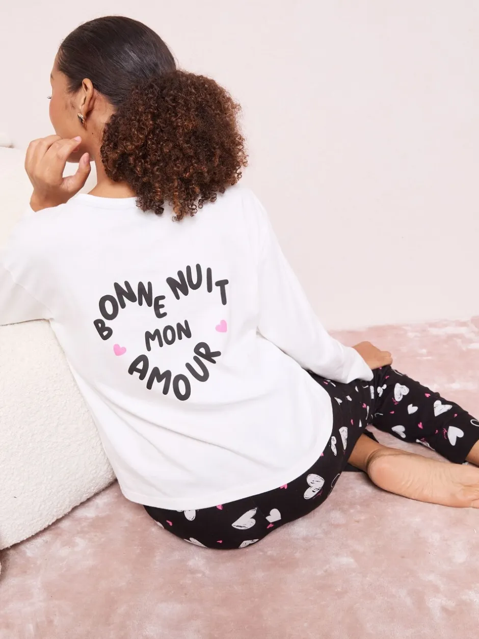 Pyjama's|Friends Like These Bonne Nuit Heart Long Sleeve Pyjamas