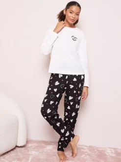 Pyjama's|Friends Like These Bonne Nuit Heart Long Sleeve Pyjamas