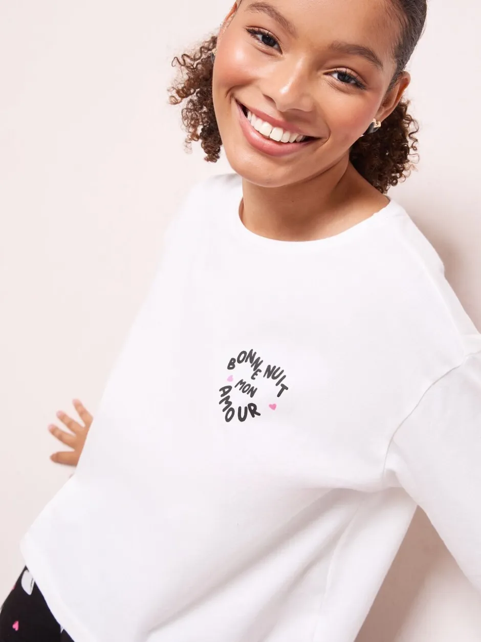 Pyjama's|Friends Like These Bonne Nuit Heart Long Sleeve Pyjamas