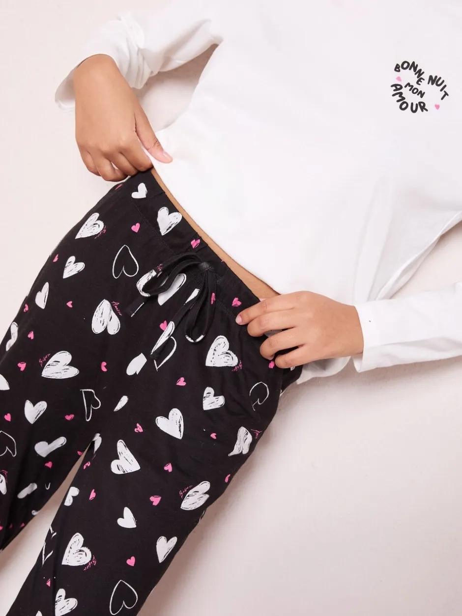 Pyjama's|Friends Like These Bonne Nuit Heart Long Sleeve Pyjamas