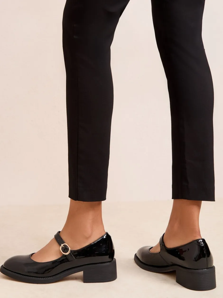 Schoenen Met Hakken|Friends Like These Low Block Heel Buckle Patent Faux Leather Maryjane Shoes