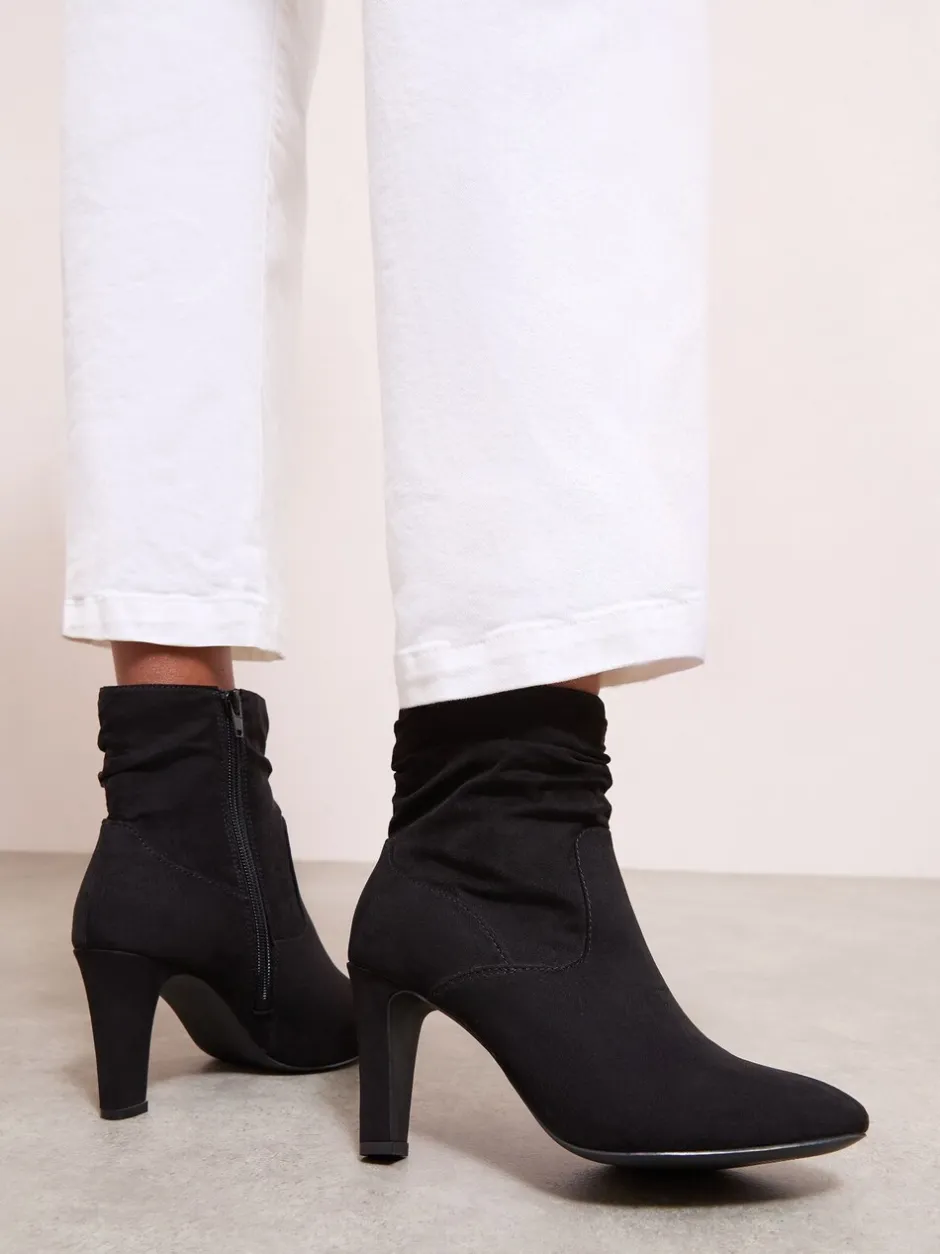 Schoenen Met Hakken*Friends Like These Mid Heel Ruched Faux Suede Ankle Boots