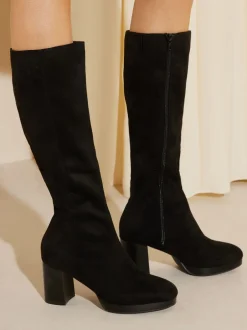 Boots|Friends Like These Platform Block Heel Knee High Faux Suede Long Boots