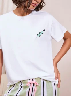 Pyjama's|Loungewear|Friends Like These Stripe Martini Short Sleeve Pyjamas