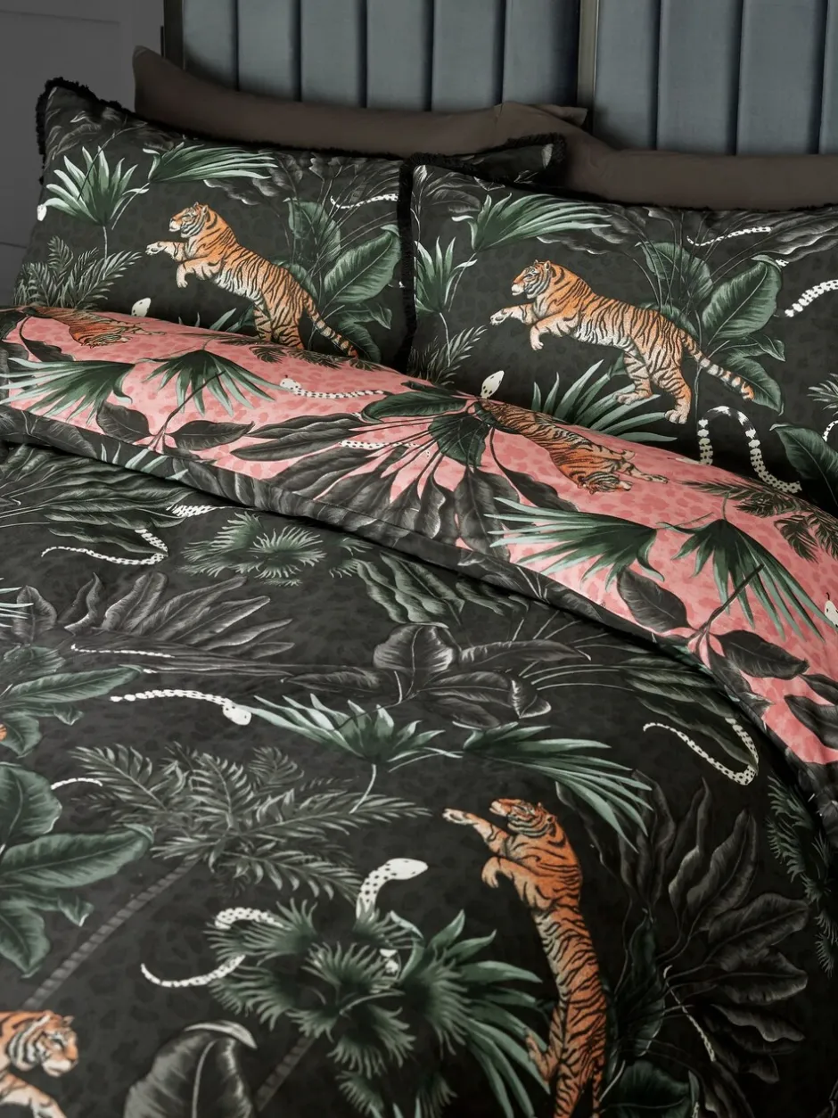 Beddengoedsets En Dekbedovertrekken*Next Fringed Tiger Duvet Cover and Pillowcase Set