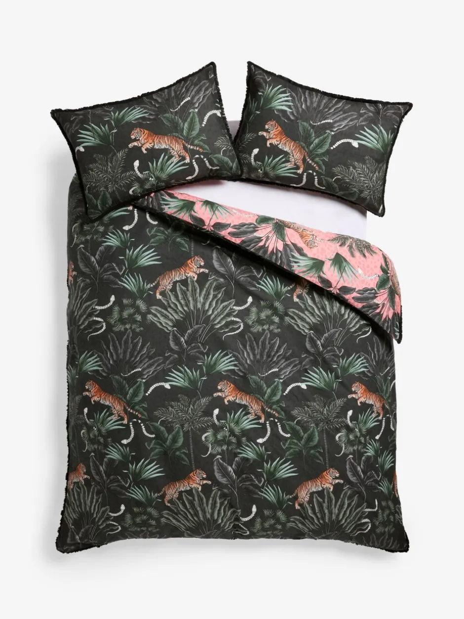 Beddengoedsets En Dekbedovertrekken*Next Fringed Tiger Duvet Cover and Pillowcase Set