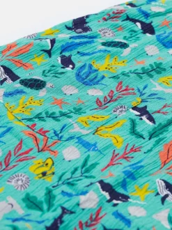 Tuinbroeken|Frugi Blue Maris Playsuit Dungarees