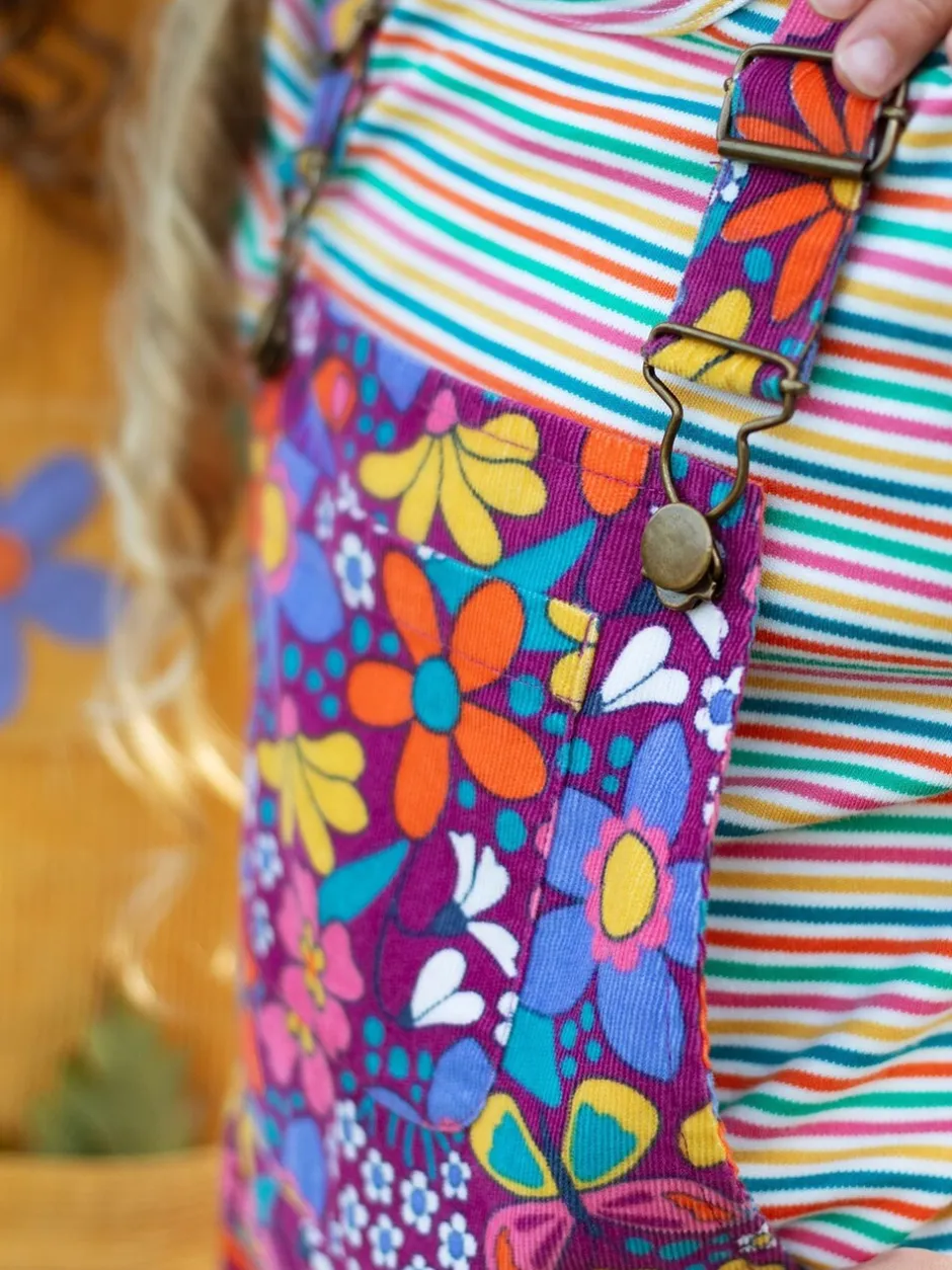 Tuinbroeken|Jumpsuits En Playsuits*Frugi Purple Frida Flared Dungaree