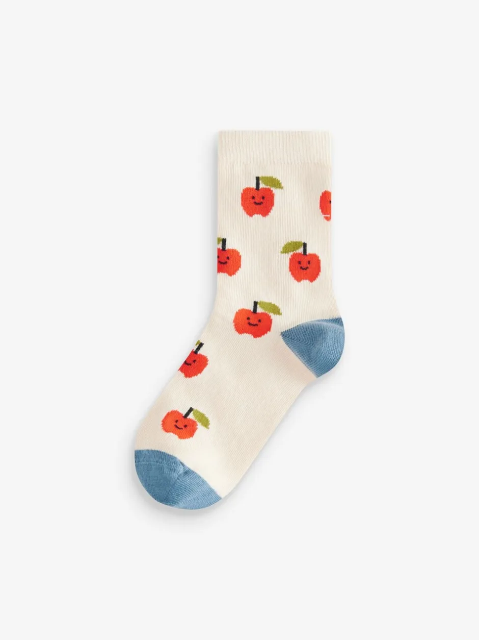 Sokken En Panty's|Sokken|Next Fruit- en groentenprints - Verpakking van 5 paar Character sokken met hoog katoengehalte