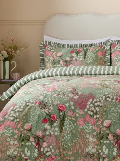 Beddengoedsets En Dekbedovertrekken|Furn Gardenia Reversable Duvet Cover Set Roze met bosprint
