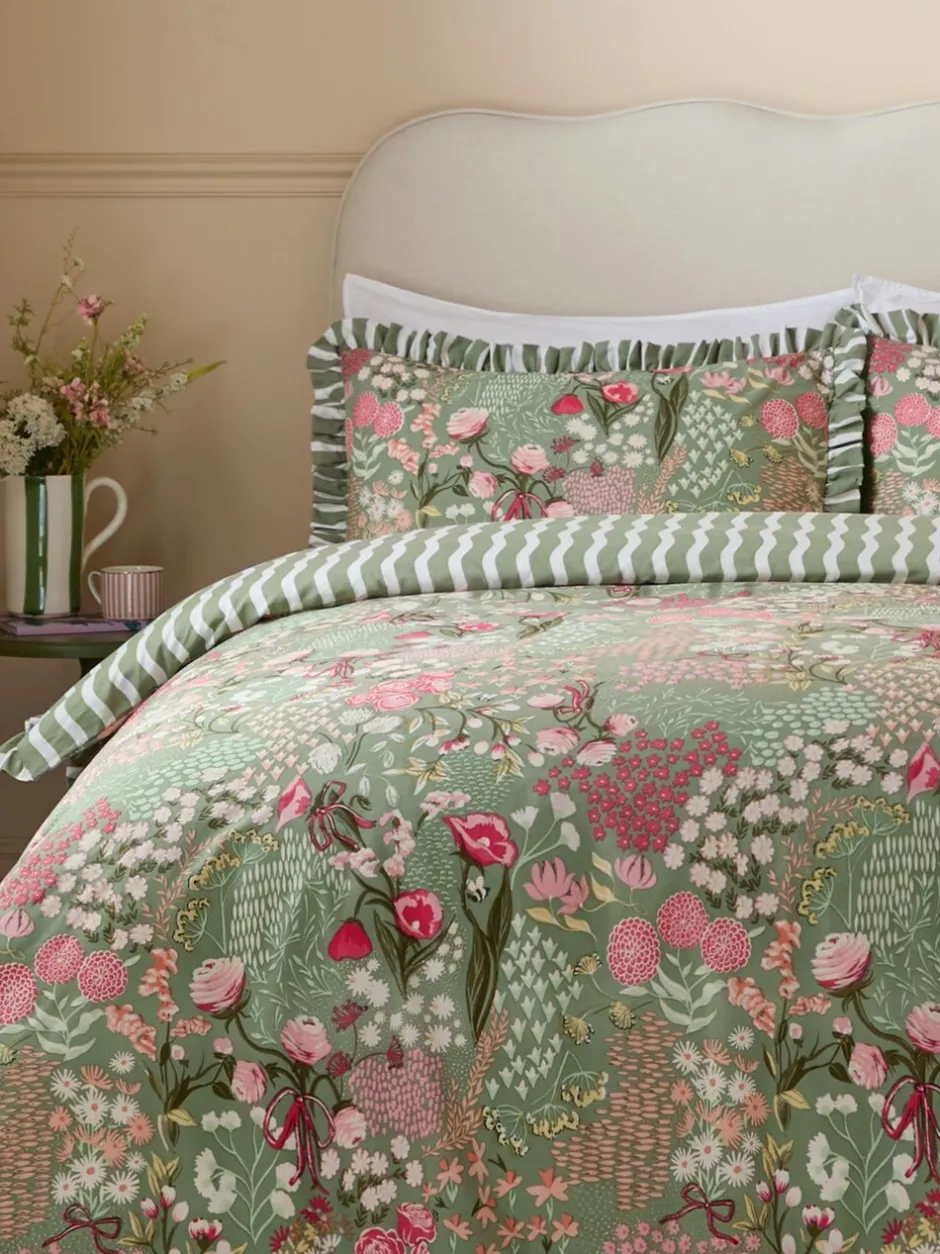 Beddengoedsets En Dekbedovertrekken|Furn Gardenia Reversable Duvet Cover Set Roze met bosprint