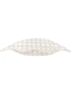 Kussentjes En Plaids|Kussentjes En Plaids*Furn . Scallop Edge Gingham Cushion Natuurlijk