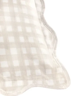 Kussentjes En Plaids|Kussentjes En Plaids*Furn . Scallop Edge Gingham Cushion Natuurlijk