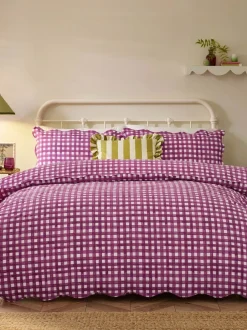Beddengoedsets En Dekbedovertrekken|Furn Scalloped Edge Gingham Duvet Set