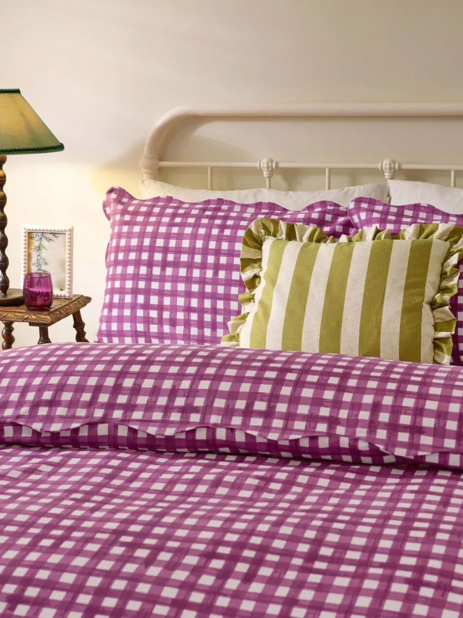 Beddengoedsets En Dekbedovertrekken|Furn Scalloped Edge Gingham Duvet Set