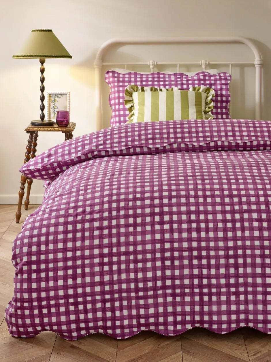 Beddengoedsets En Dekbedovertrekken|Furn Scalloped Edge Gingham Duvet Set