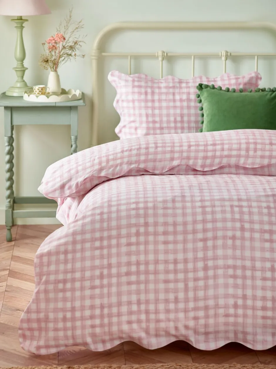 Beddengoedsets En Dekbedovertrekken*Furn Scalloped Edge Gingham Duvet Set
