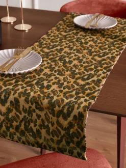 Tafellinnen En Placemats |Furn tafelloper met luipaardprint